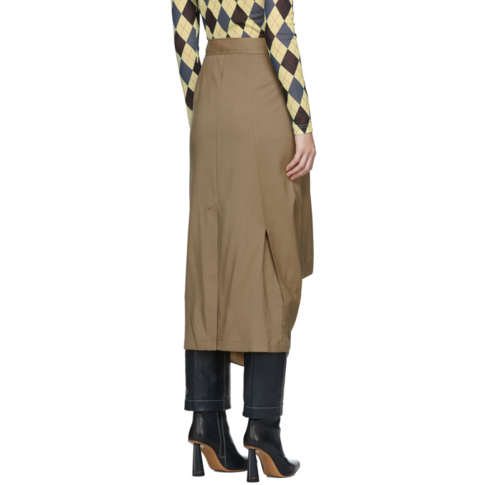 JW ANDERSON JW ANDERSON BEIGE DRAPE SKIRT