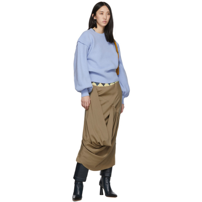 JW ANDERSON JW ANDERSON BEIGE DRAPE SKIRT