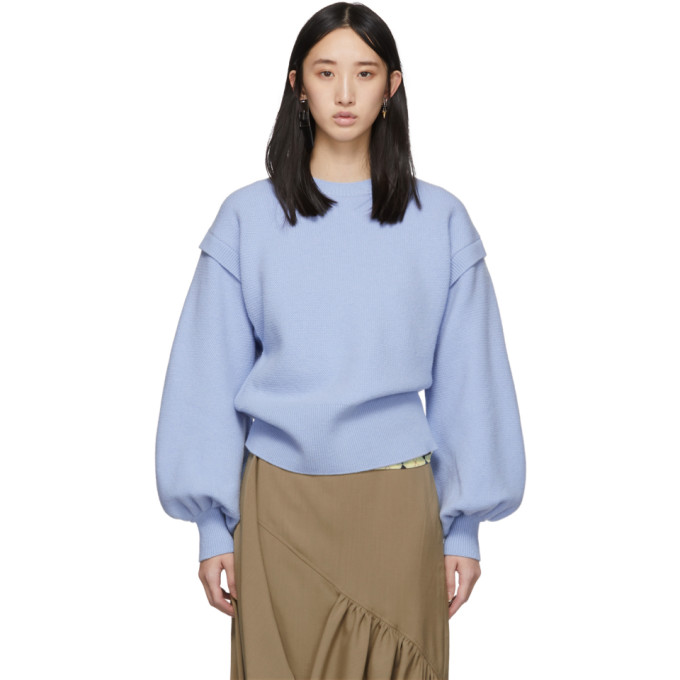 Jw Anderson Blue Balloon Sleeve Sweater In 805 Powder