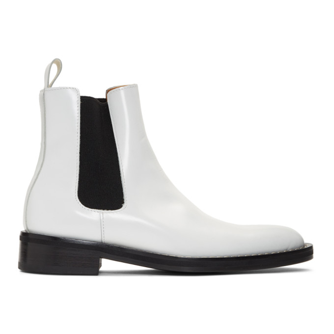 AMI Alexandre Mattiussi White Spazzo Chelsea Boots