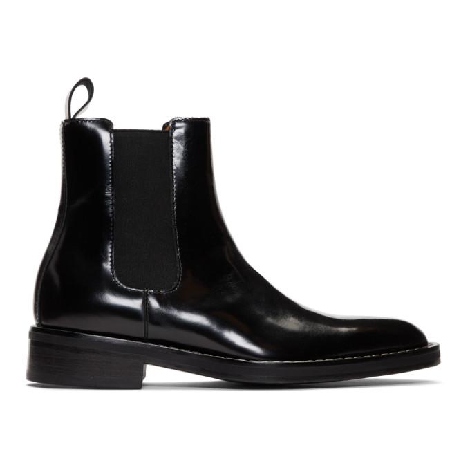 AMI Alexandre Mattiussi Black Spazzo Chelsea Boots