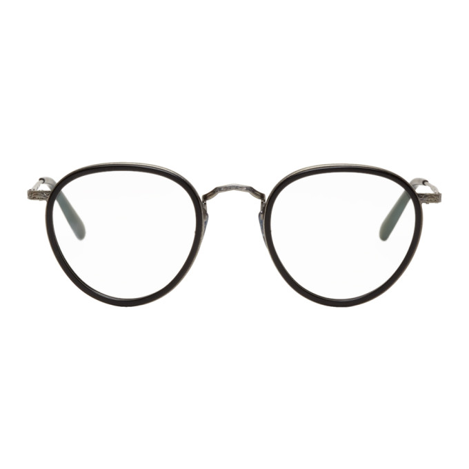 Oliver Peoples Black And Silver Mp 2 Glasses In Blacksilver Modesens