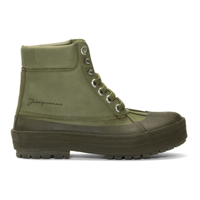 Jacquemus Khaki Les Meuniers Hautes Boots