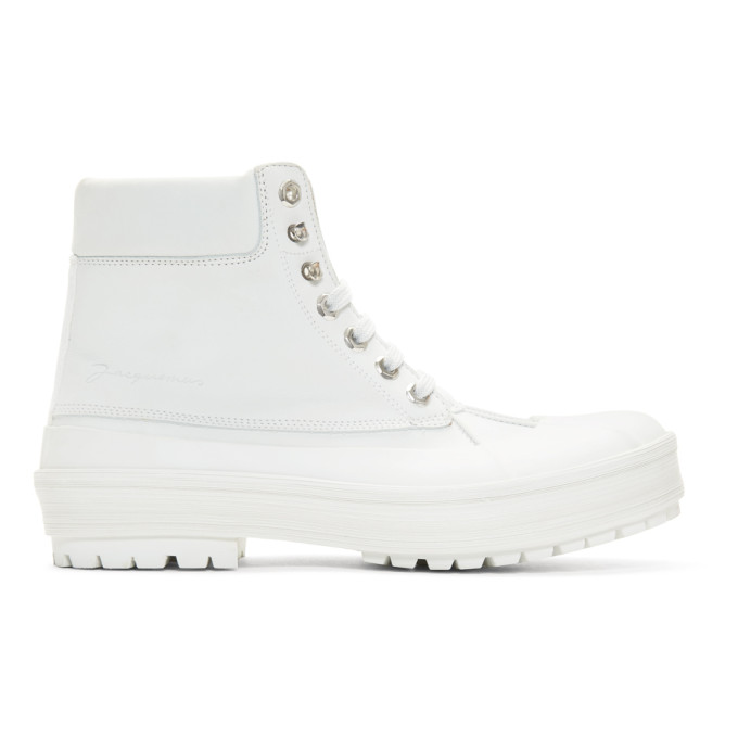 JACQUEMUS WHITE 'LES MEUNIERS HAUTES' BOOTS