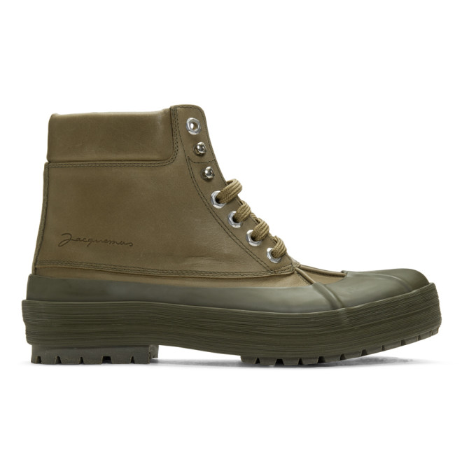 Jacquemus Khaki Les Meuniers Hautes Boots
