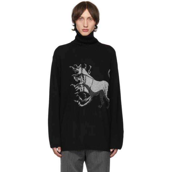 Click to view more detailed imagery on our partner's website Yohji Yamamoto Black Print Turtleneck