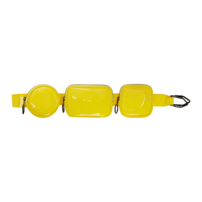 Off-white Yellow Patent Shoulder Pouch