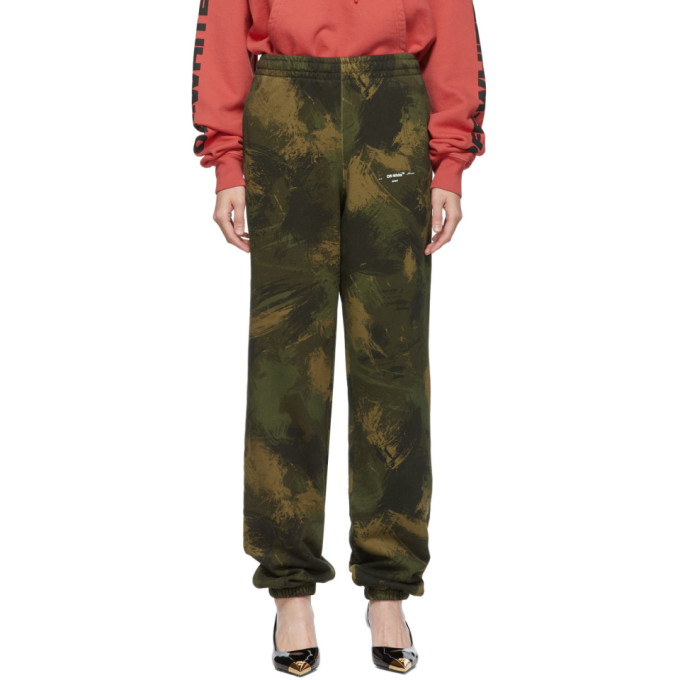 Click to view more detailed imagery on our partner's website Off-White Green Paintbrush Camouflage Slim Lounge Pants