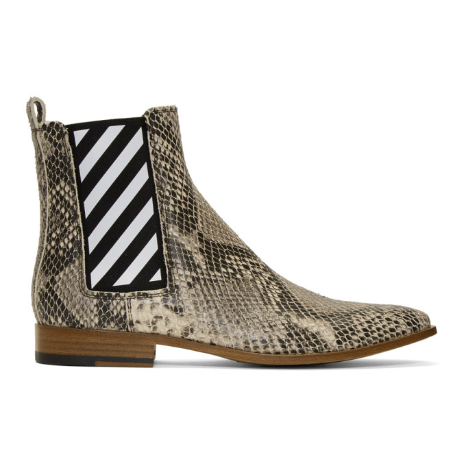 Off-White Off-White Python Chelsea Boots
