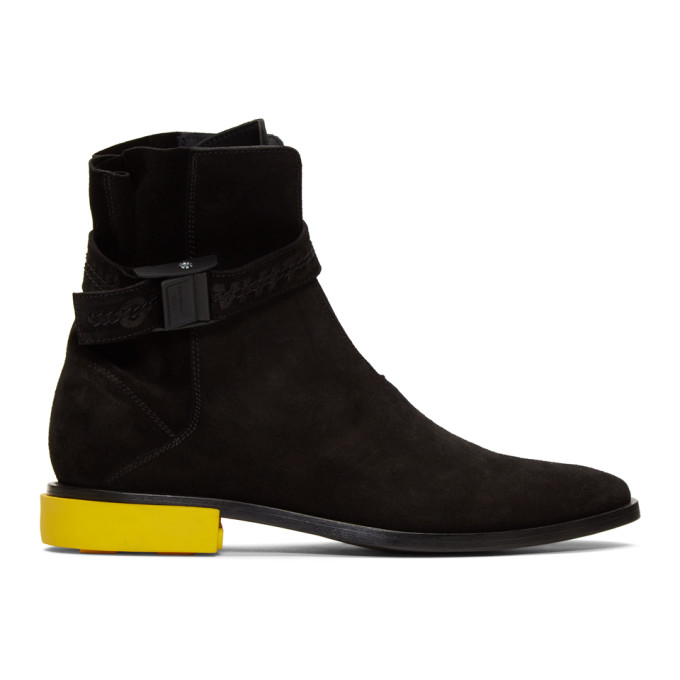 Off-White Black Suede Jodhpur Boots