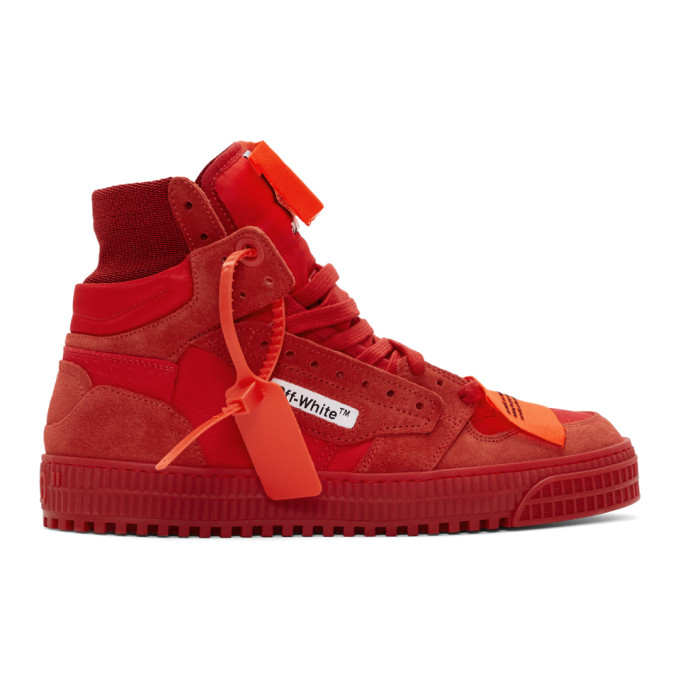 red zip tie on sneakers