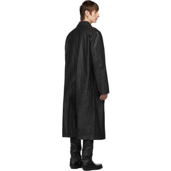 JOHNLAWRENCESULLIVAN JOHNLAWRENCESULLIVAN BLACK OILED COTTON OVERCOAT
