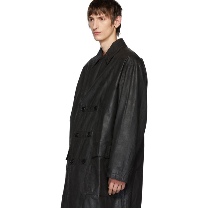 JOHNLAWRENCESULLIVAN JOHNLAWRENCESULLIVAN BLACK OILED COTTON OVERCOAT