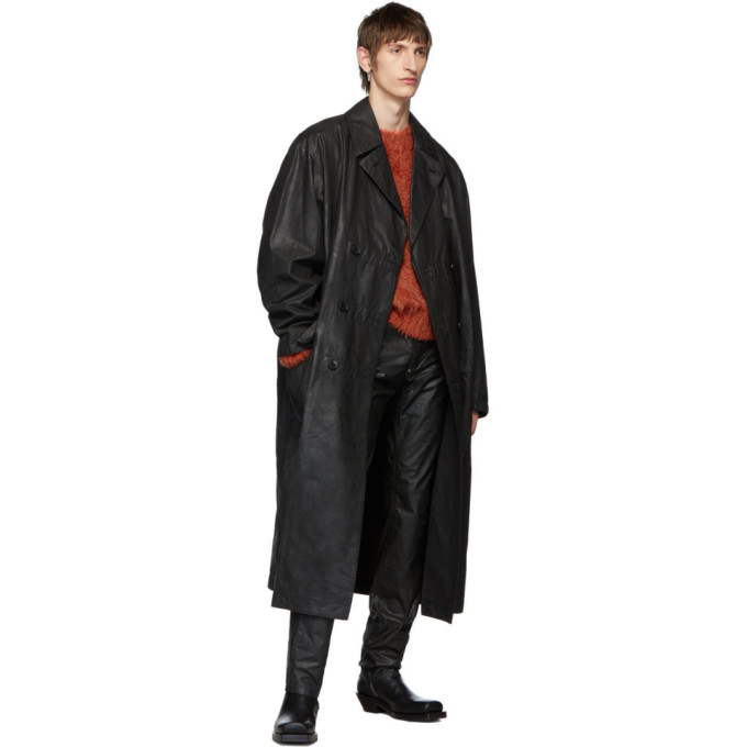 JOHNLAWRENCESULLIVAN JOHNLAWRENCESULLIVAN BLACK OILED COTTON OVERCOAT