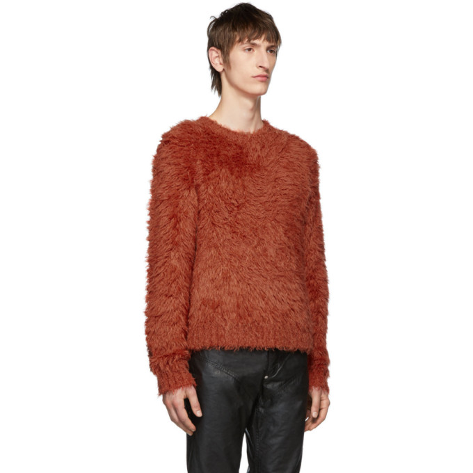 JOHNLAWRENCESULLIVAN JOHNLAWRENCESULLIVAN ORANGE SHAGGY CREWNECK SWEATER