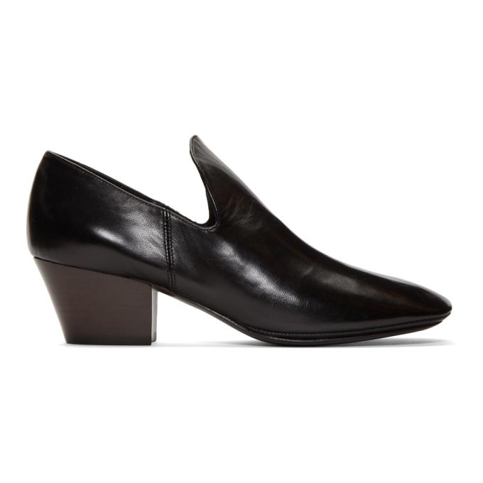 Lemaire Black Soft Heeled Loafers