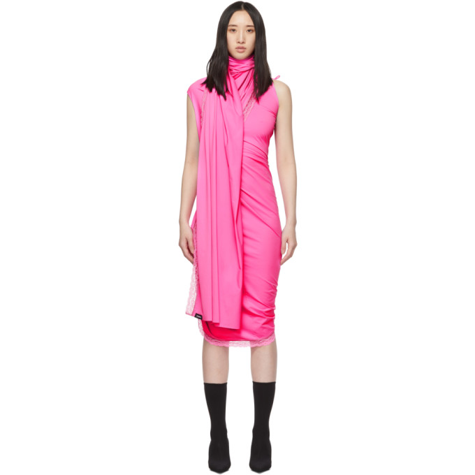 Vetements Dresses VETEMENTS PINK LINGERIE WRAP DRESS