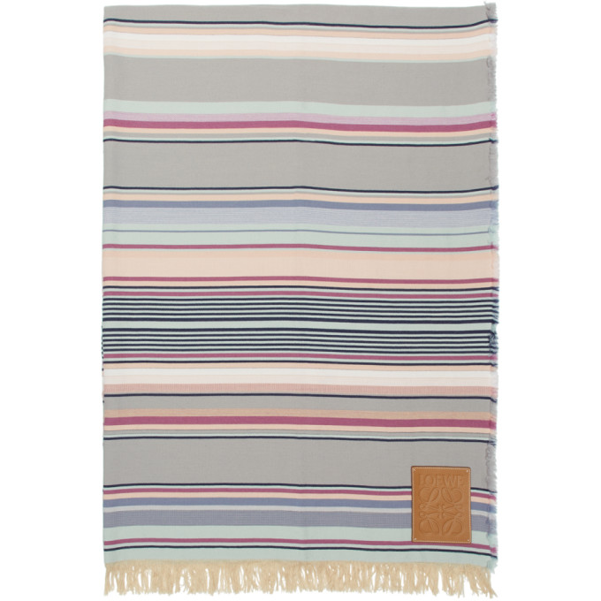 Click to view more detailed imagery on our partner's website Loewe Multicolor Striped Blanket In 2100White