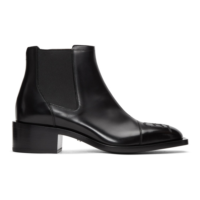 Fendi Black Karligraphy Chelsea Boots