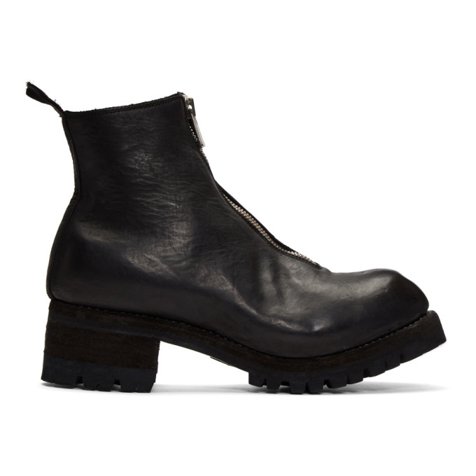 Guidi Black Front Zip Boots