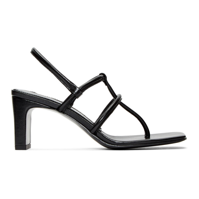 black thong sandals with ankle strap