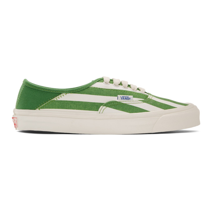 white vans with green stripe