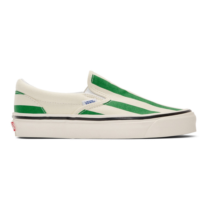 white vans with green stripe 