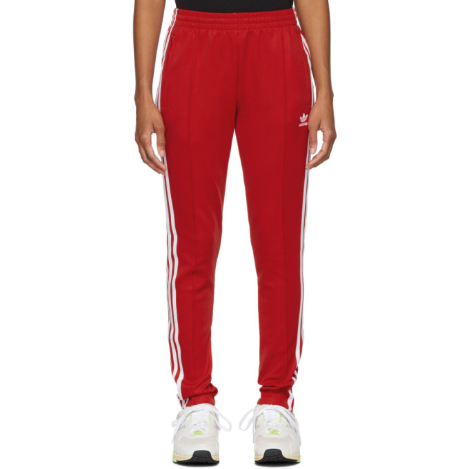 red adidas skinny pants