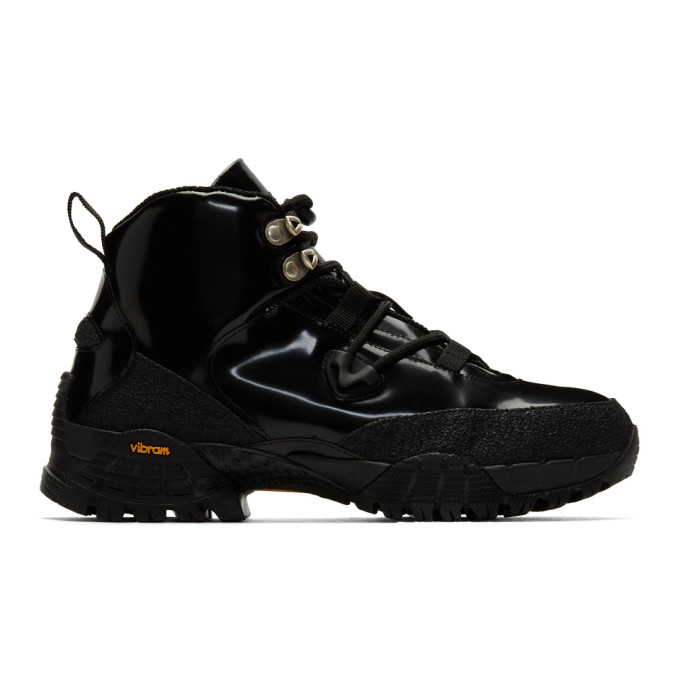 1017 ALYX 9SM Black Patent Hiking Boots