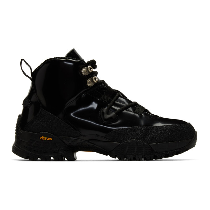 1017 ALYX 9SM Black Patent Hiking Boots