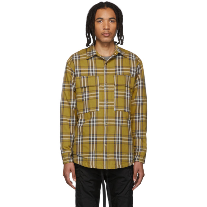 FEAR OF GOD FEAR OF GOD YELLOW FLANNEL PLAID SHIRT JACKET