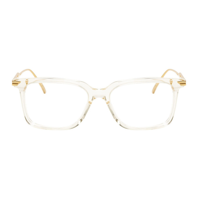 Bottega Veneta Transparent Square Glasses In 005 Transpa Modesens