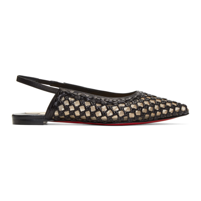 Christian Louboutin Black Cage and Sling Flats