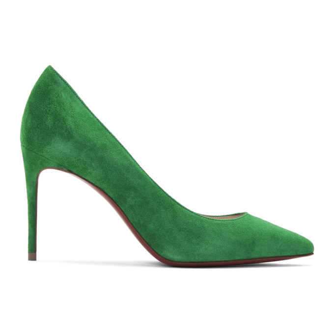 Christian Louboutin Green Velour Suede Kate 85 Heels