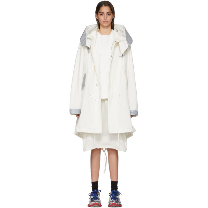 Ambush Oversized Hooded Coat In White