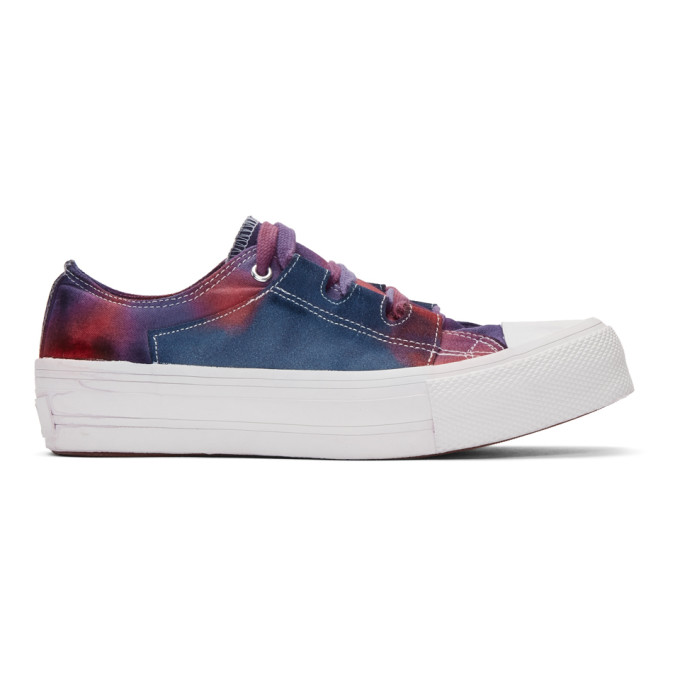 NEEDLES NEEDLES PINK AND PURPLE TIE-DYE ASYMMETRIC GHILLIE trainers