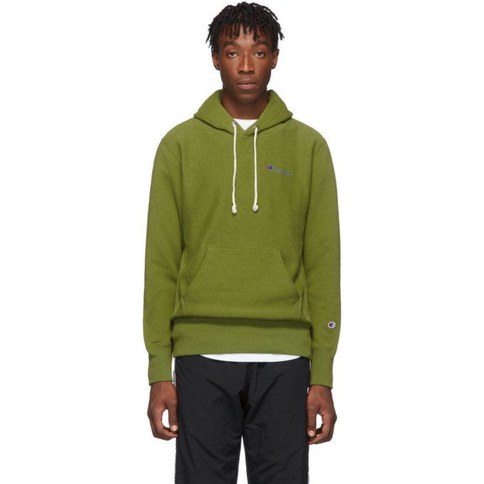 champion reverse weave hoodie hiker green