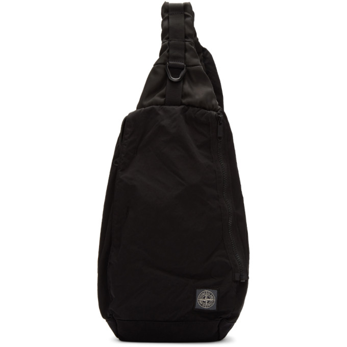 Stone Island Black Small One-shoulder Backpack In V0029 Black