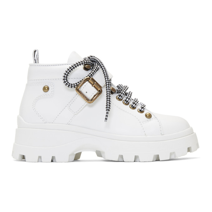Miu Miu White Low-Top Ankle Boots