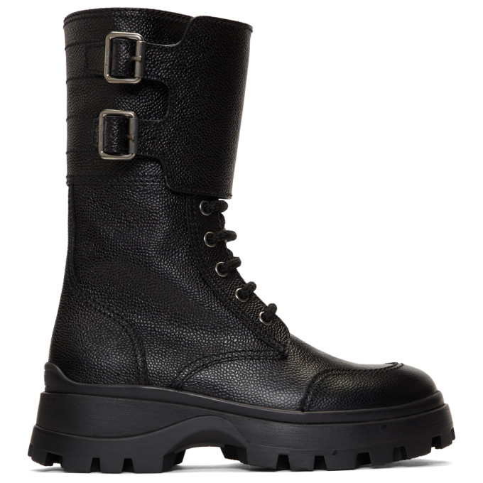 combat boot buckles croco black