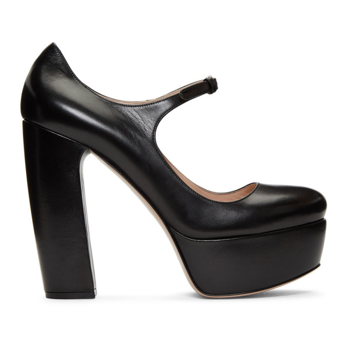 Miu Miu Black Platform Mary Jane Heels