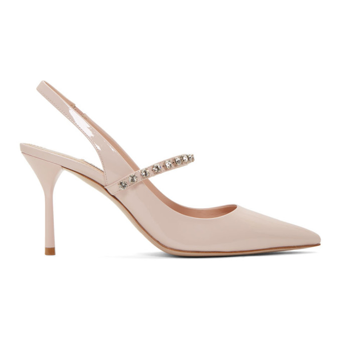 Miu Miu Pink Patent Slingback Heels
