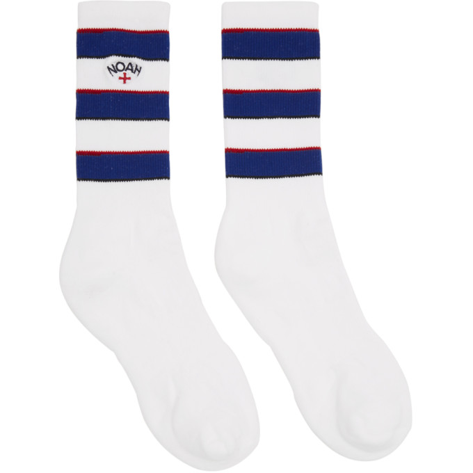 Noah NYC White 3 Stripe Socks