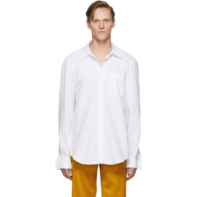 Sies Marjan White Crinkled Sander Shirt 192885M19200903