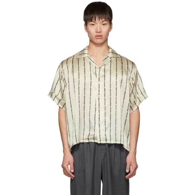 ENFANTS RICHES DEPRIMES OFF-WHITE & BLACK LOGO STRIPES SHIRT