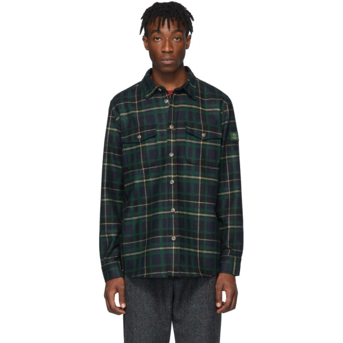 AIMÉ LEON DORE AIME LEON DORE GREEN WOOLRICH EDITION PLAID SHIRT