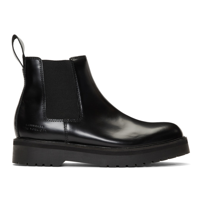 Saturdays NYC Black Rick Chelsea Boots