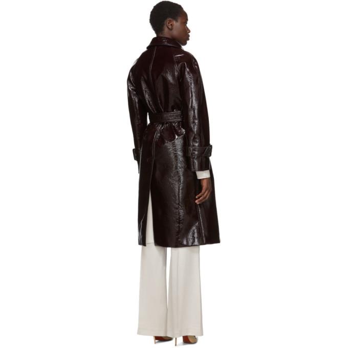 JOSEPH JOSEPH BURGUNDY COATED FELT TRENCH COAT