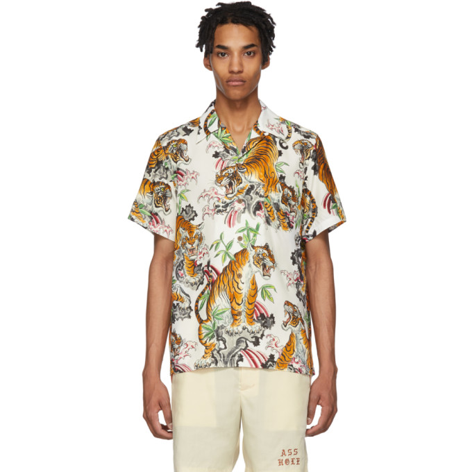 Wacko Maria White and Multicolor Tim Lehi Edition Graphic Hawaiian Shirt