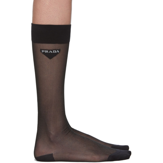 prada sheer logo socks